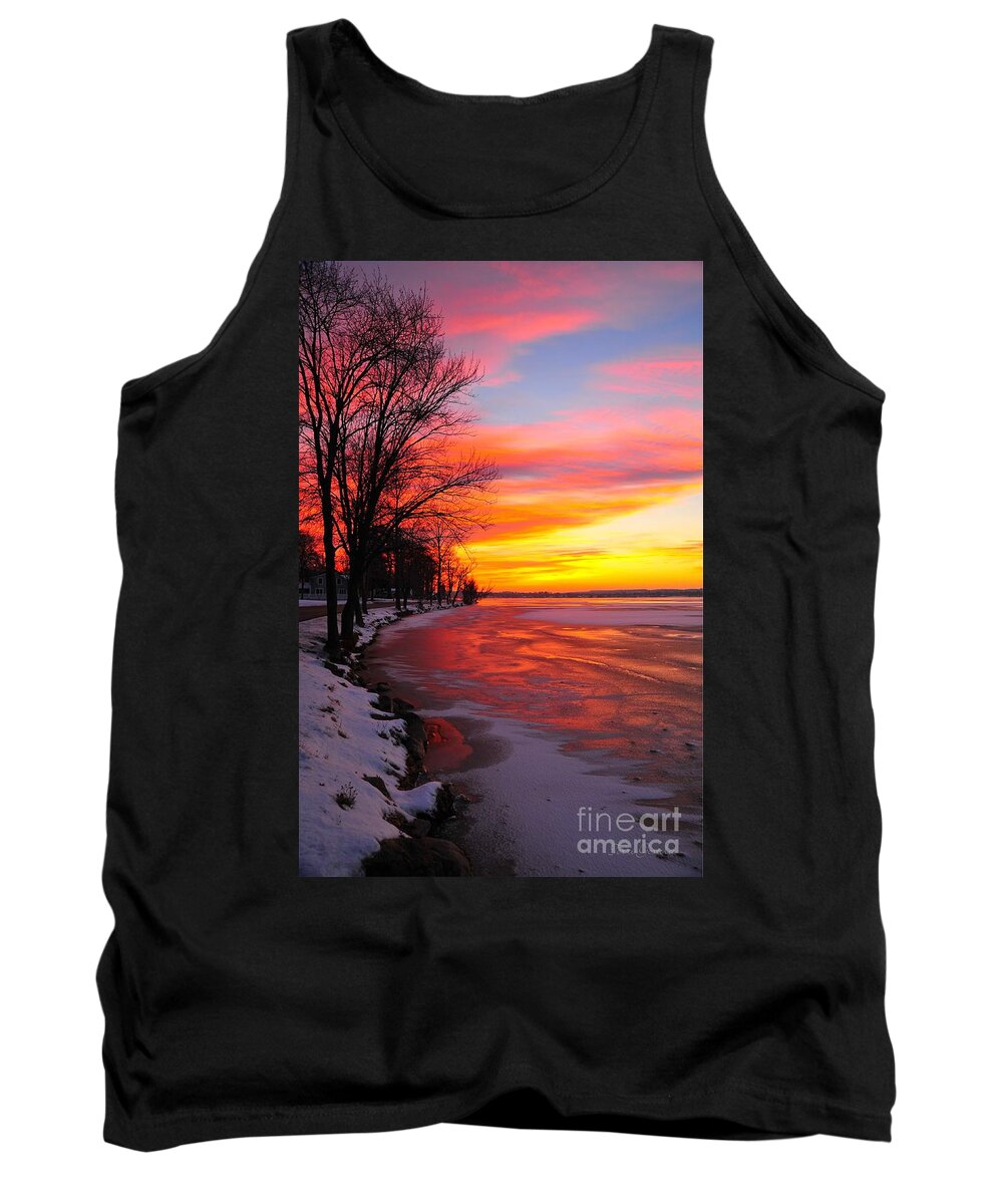 Sunrise Tank Top featuring the photograph Frozen Dawn 2 by Terri Gostola