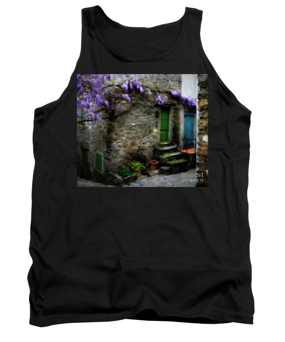 Wisteria Tank Top featuring the photograph Wisteria on Stone House by Lainie Wrightson