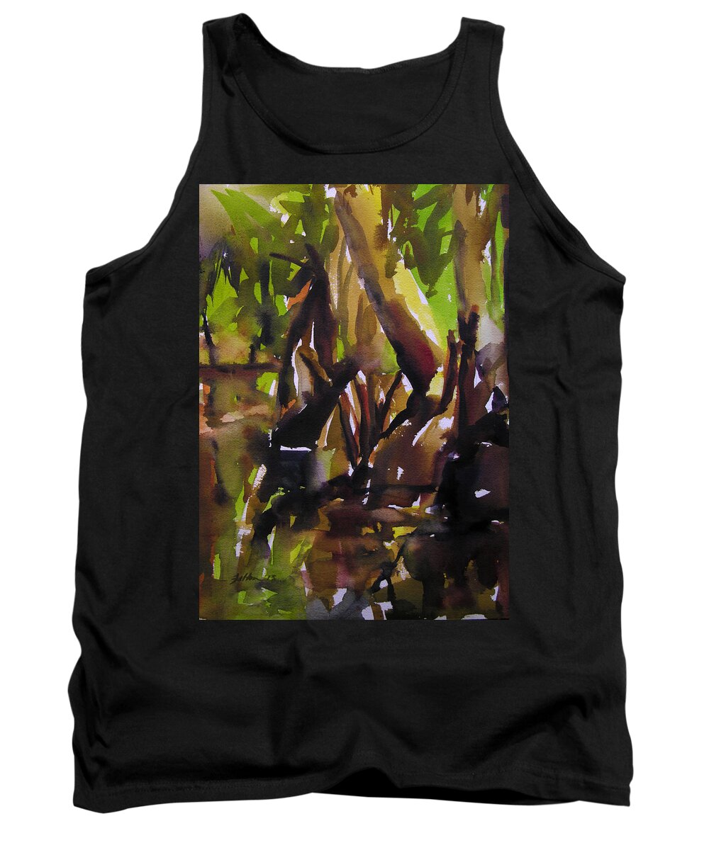 Expressionist Paintings Tank Top featuring the painting Woods And Creek 2 by Julianne Felton