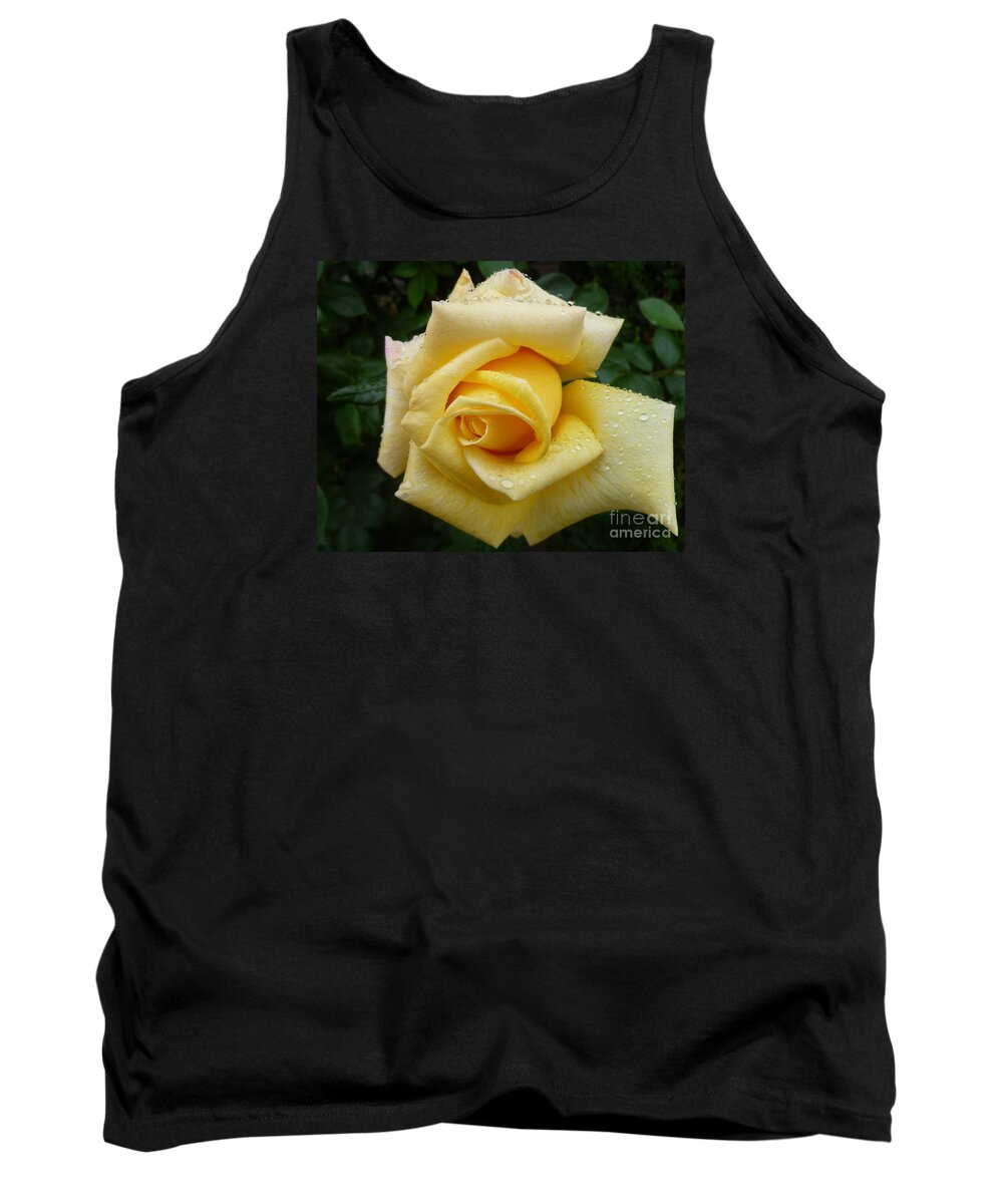 Floral Tank Top featuring the photograph Yellow Rose Say GoodBye by Lingfai Leung