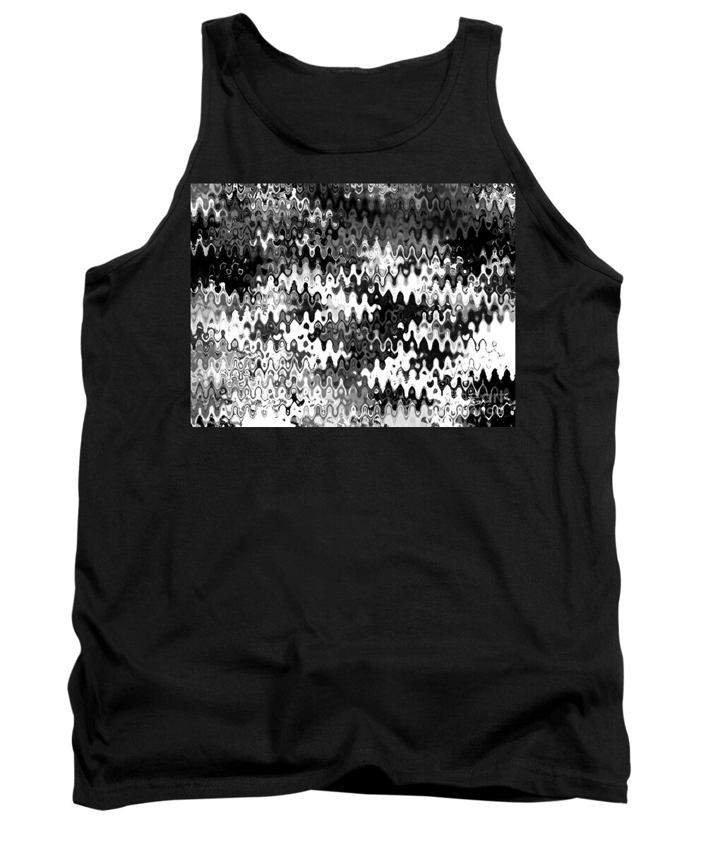 Black And White Tank Top featuring the digital art Zebras by Anita Lewis