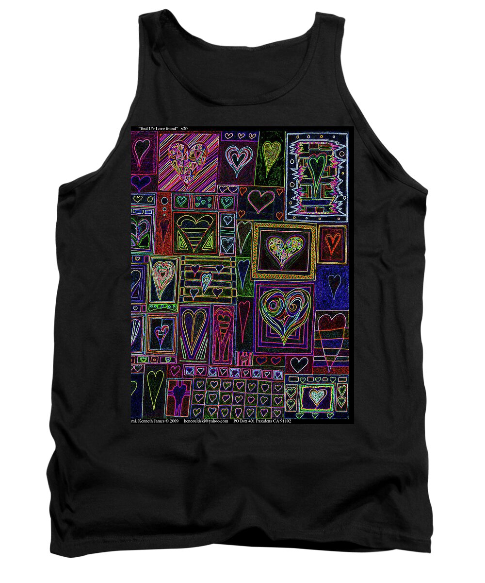 Find Your Love Found Tank Top featuring the drawing find U'r love found v 3 by Kenneth James