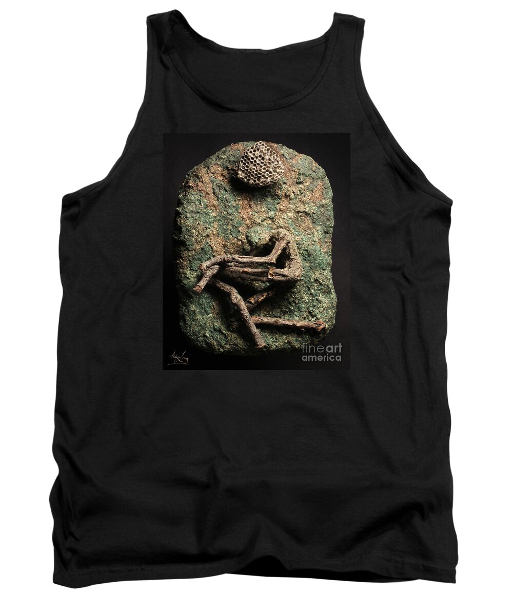 Art Tank Top featuring the mixed media Wounds #1 by Adam Long