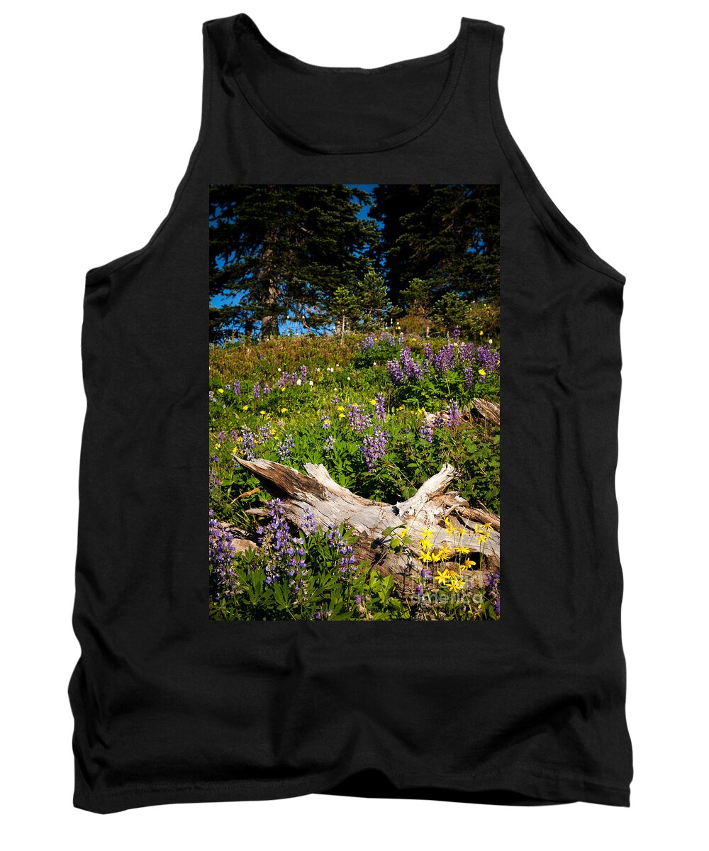 Broadleaf Lupine Tank Top featuring the photograph Alpine Wildflower Meadow by Karen Lee Ensley