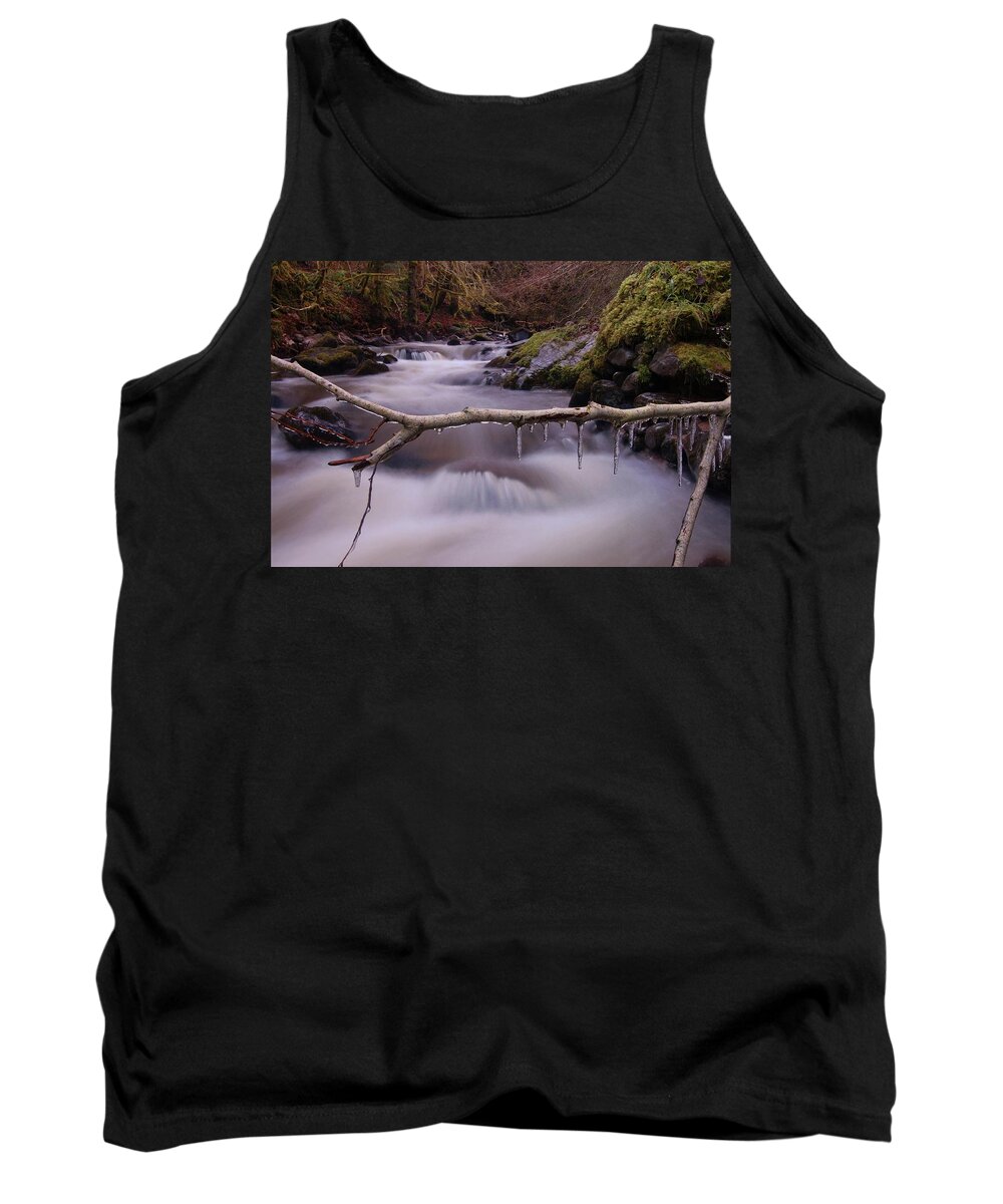Icicles Tank Top featuring the photograph An icy flow by Gavin Macrae
