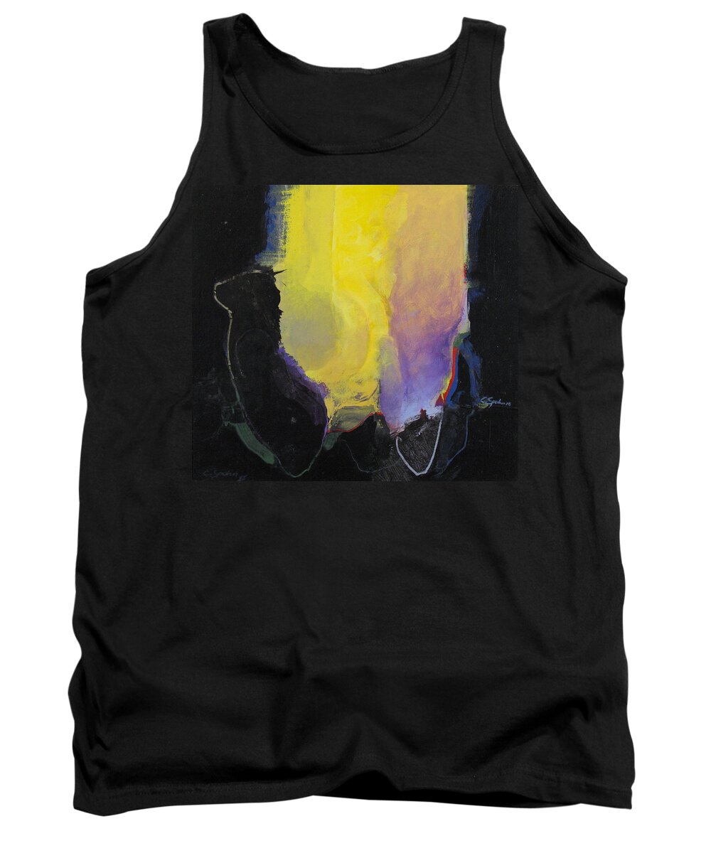 Abstract Painting Tank Top featuring the painting Aurora by Cliff Spohn