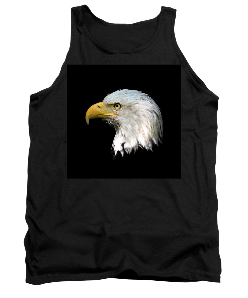  Bald Eagle Tank Top featuring the photograph Bald Eagle Head Close Up by Steve McKinzie