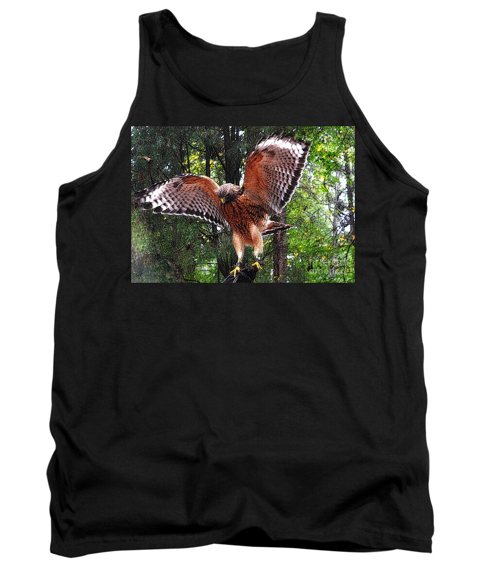 Red -tailed Hawk Tank Top featuring the photograph Captivity by Lydia Holly
