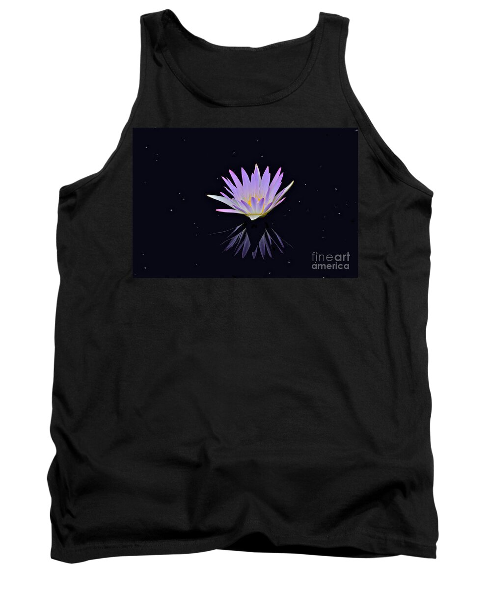 Lavender Tropical Waterlily Tank Top featuring the photograph Celestial Waterlily by Byron Varvarigos