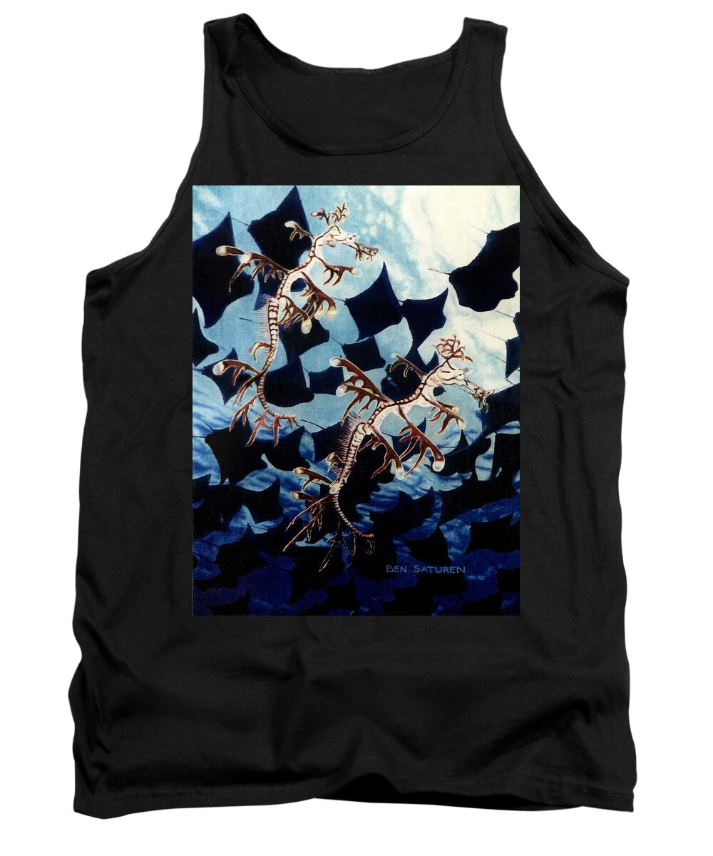 Dragon Fish Tank Top featuring the painting Checkmate by Ben Saturen