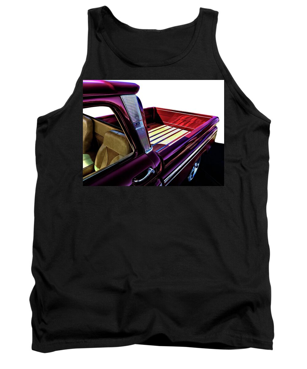 Red Tank Top featuring the digital art Chevy Custom Truckbed by Douglas Pittman