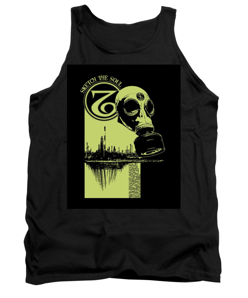 Gas Mask Tank Top featuring the mixed media Digging Up The Past by Tony Koehl
