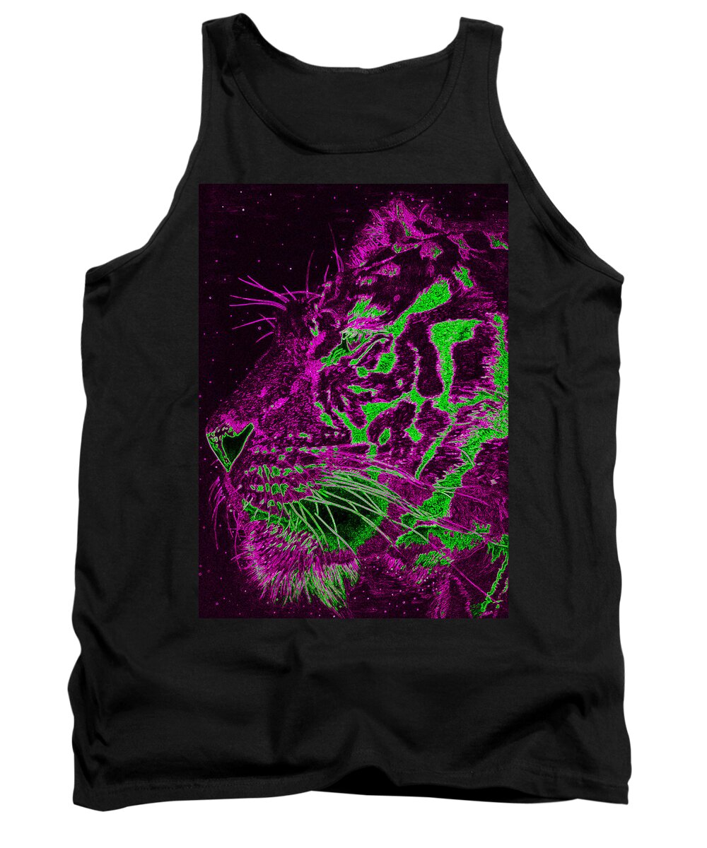  Surreal Paintings Tank Top featuring the digital art Electric Bengala by Mayhem Mediums