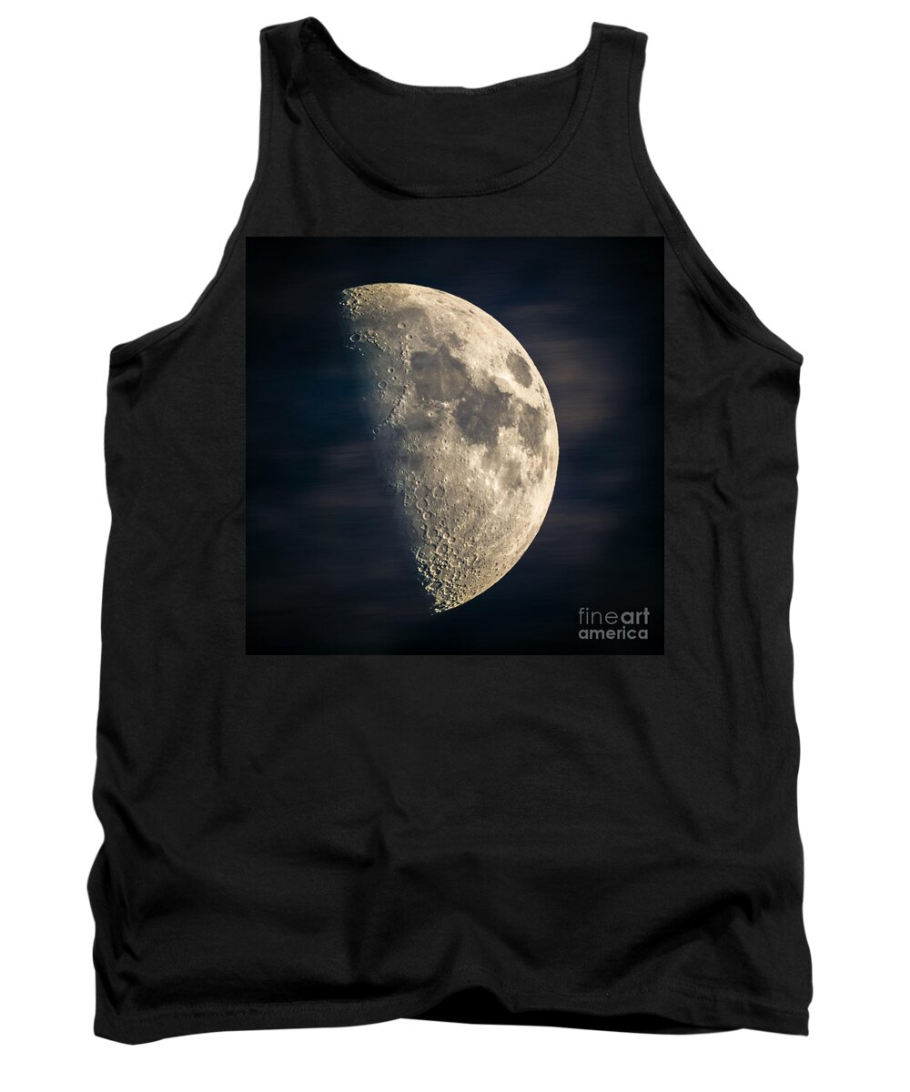 Astronomy Tank Top featuring the photograph half moon III by Hannes Cmarits