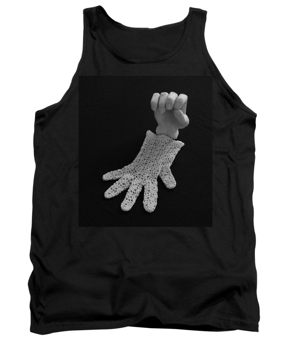 Sculpture Tank Top featuring the sculpture Hand and Glove by Barbara St Jean