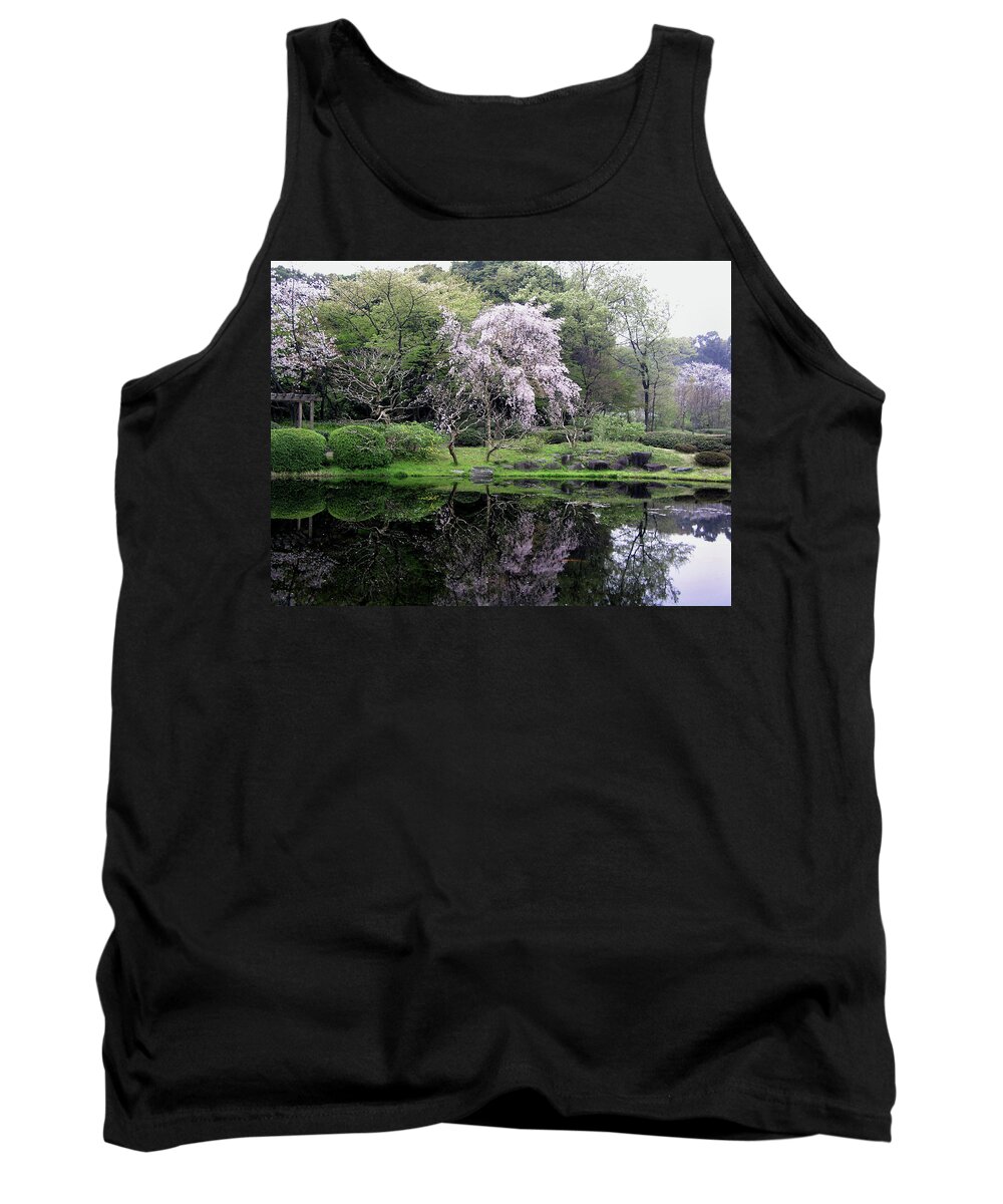 Cherry Blossoms Tank Top featuring the photograph Japan's Imperial Garden by Helaine Cummins