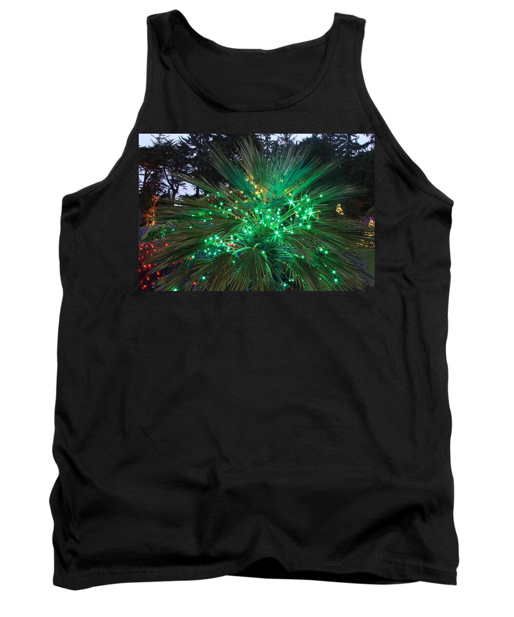 Christmas Tank Top featuring the photograph Lighting In The Greens by Laddie Halupa