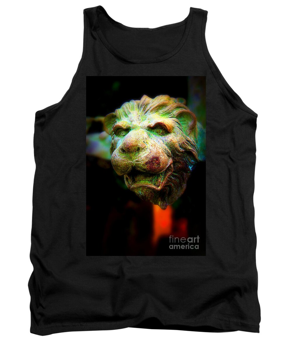 Lion Tank Top featuring the photograph Lions Head by Perry Webster