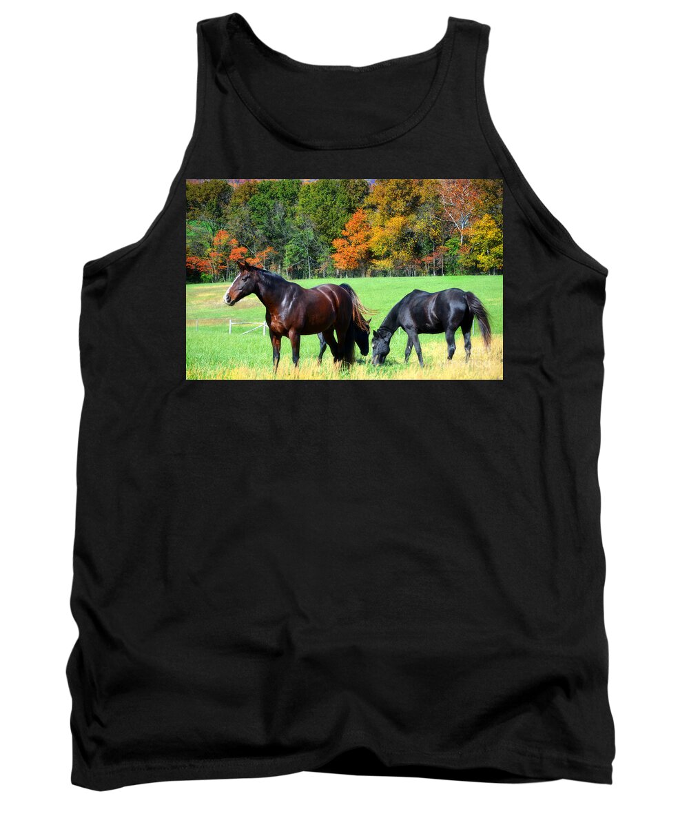 Beautiful Tank Top featuring the photograph Majestic Horses by Peggy Franz