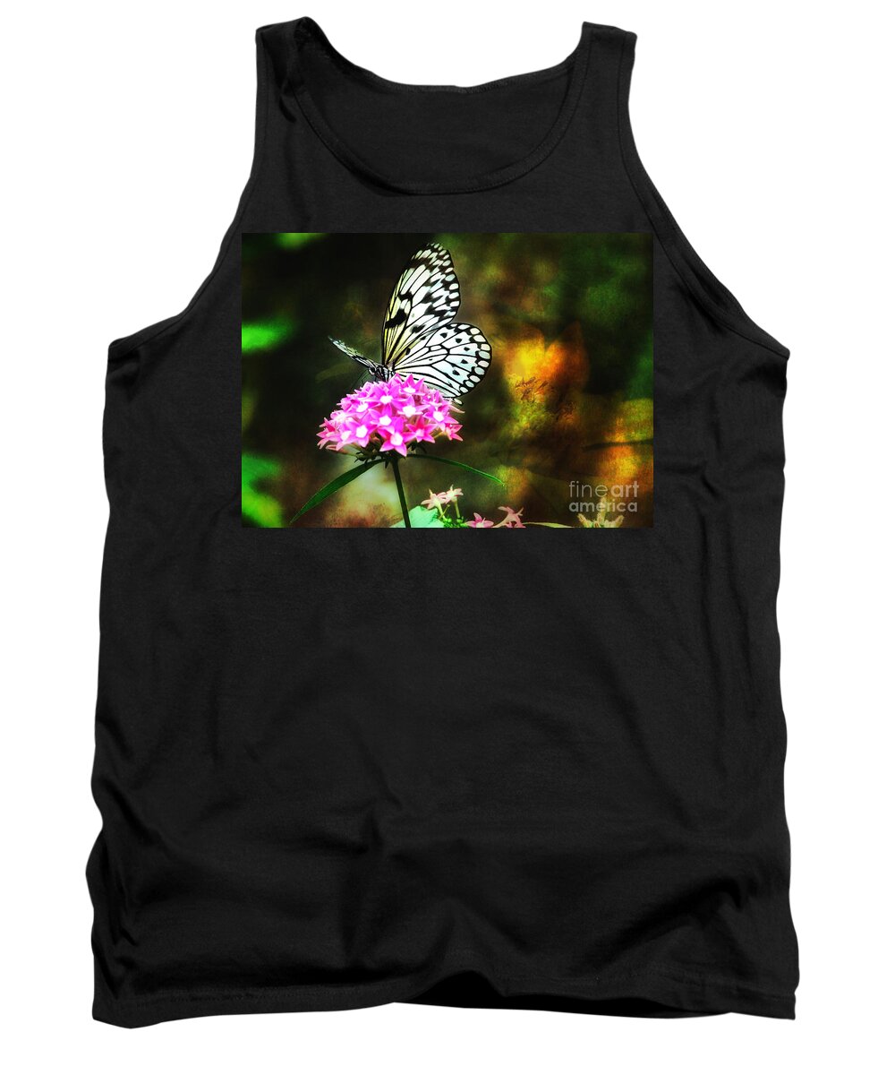 Butterfly Tank Top featuring the photograph Malabar Tree Nymph by Elaine Manley