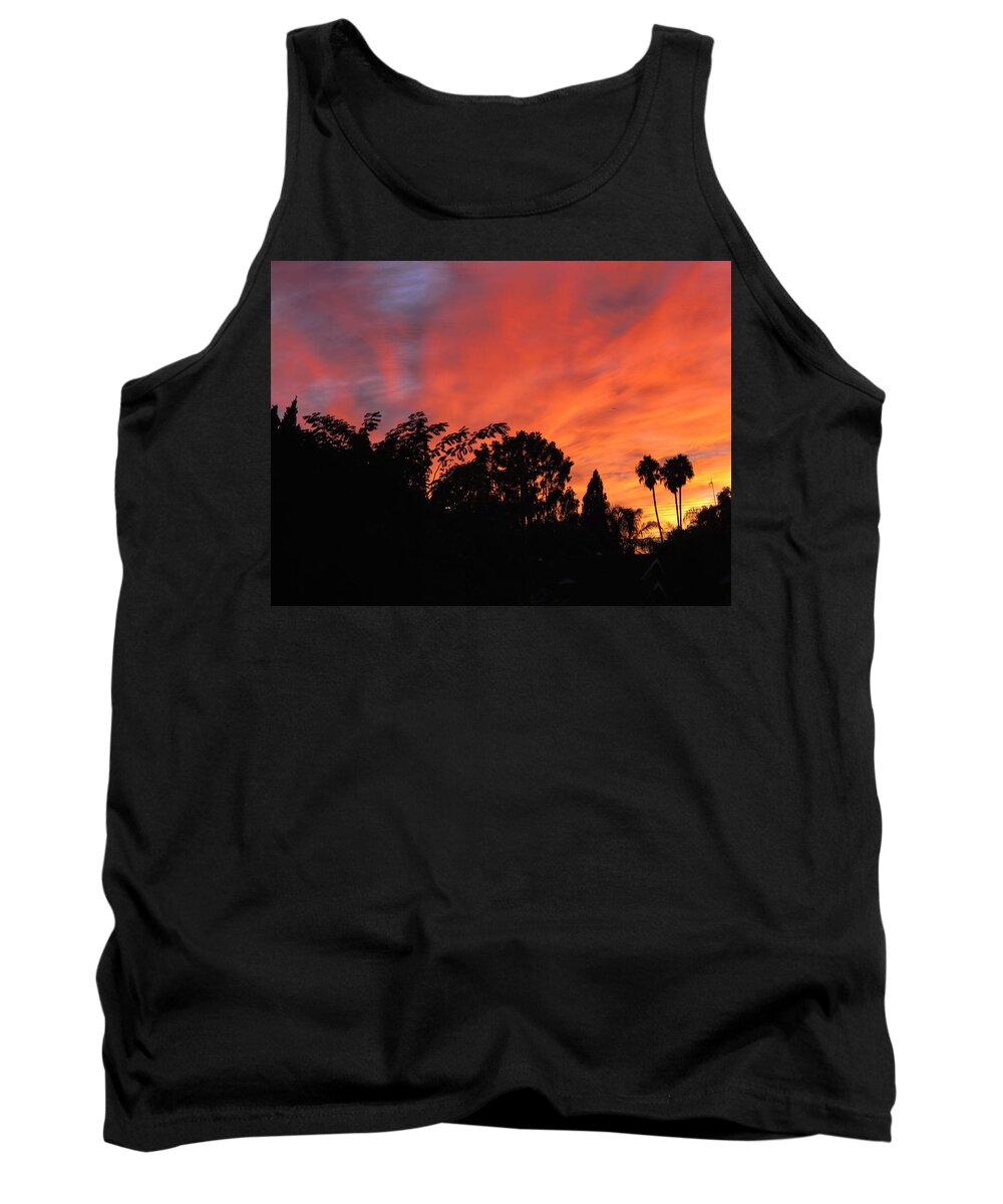 Sunset Tank Top featuring the photograph October Sunset 10 by Helaine Cummins