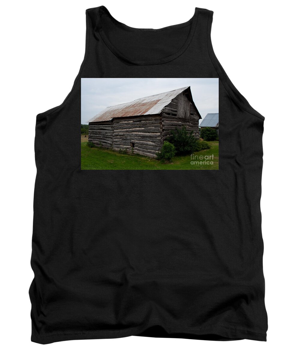 Log Building Tank Top featuring the photograph Old Log Building by Barbara McMahon