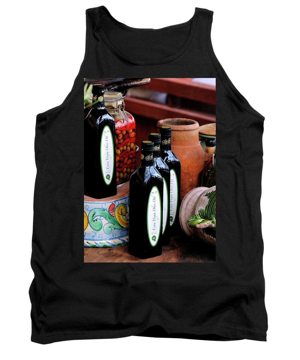 Still Tank Top featuring the photograph Olives and Olive Oil by Bill Dodsworth