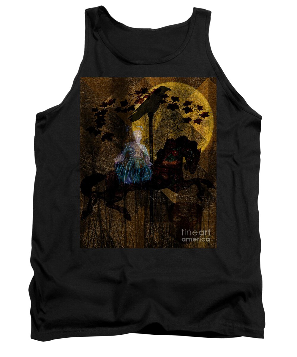 Raven Tank Top featuring the digital art Once Upon a Night by Mimulux Patricia No
