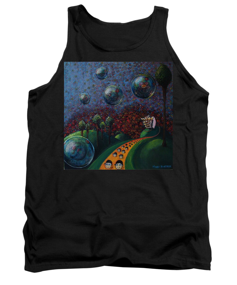 Flowers Tank Top featuring the painting Out of Her Shell by Mindy Huntress