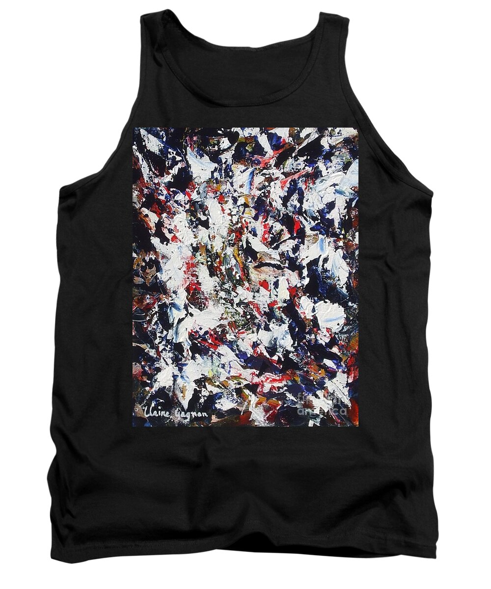 Abstract Tank Top featuring the painting Pollock by Claire Gagnon