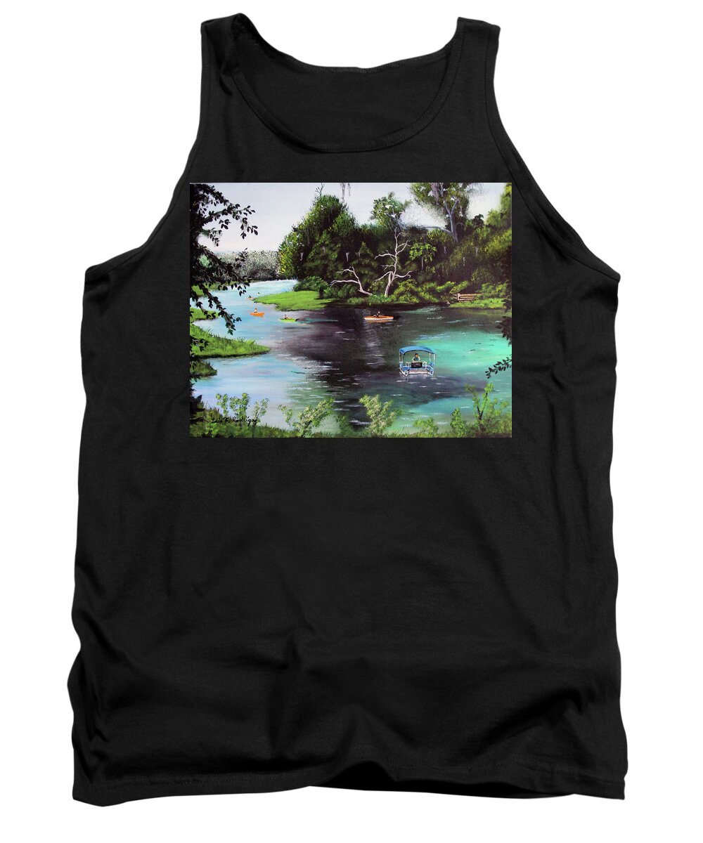 Rainbow Springs Tank Top featuring the painting Rainbow Springs In Florida by Luis F Rodriguez