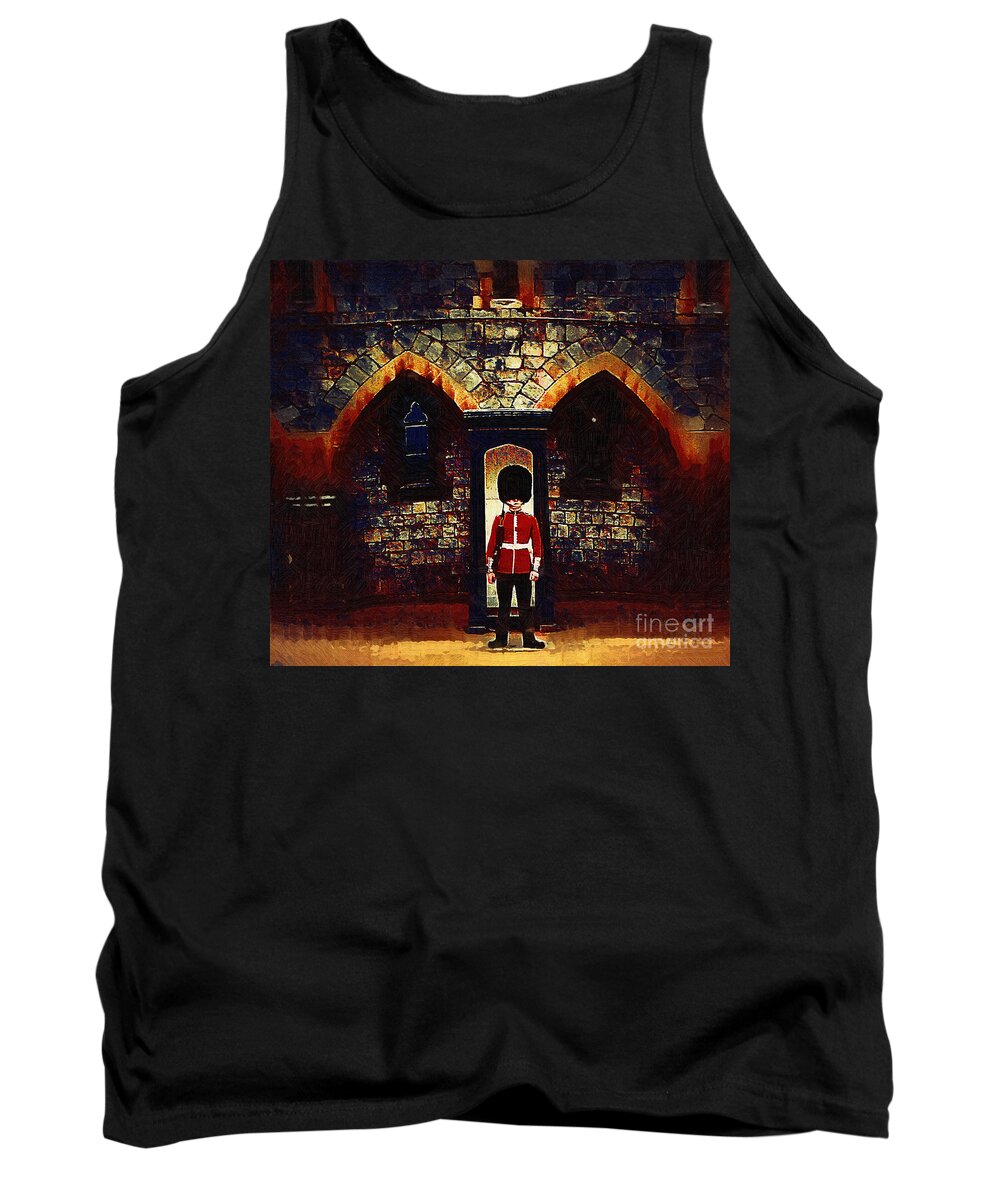 Royal Tank Top featuring the photograph Royal Guard at Castle Entrance by Pete Klinger