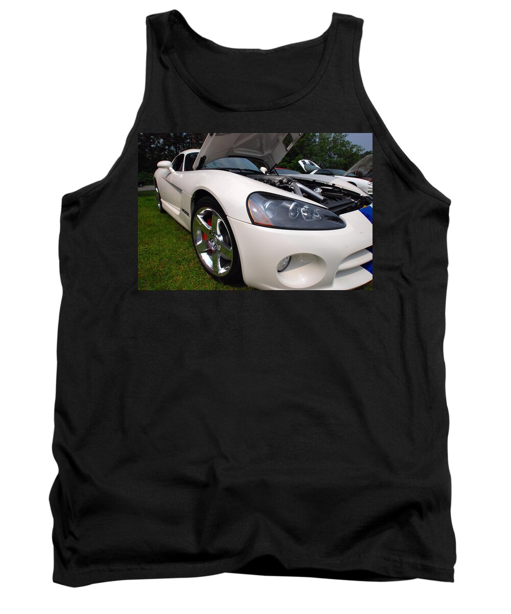 Automobiles Tank Top featuring the pyrography Ssss 2009 Dodge Viper by John Schneider