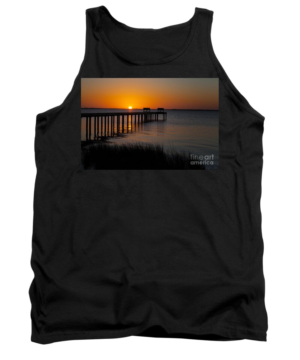 Outer Banks Tank Top featuring the photograph Sunset across Currituck Sound by Ronald Lutz