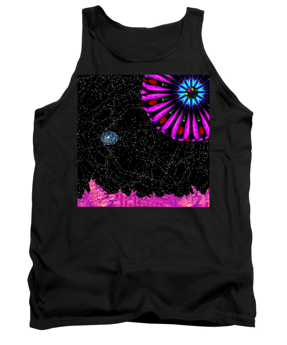 Visitor Tank Top featuring the digital art Unexpected Visitor by Alec Drake