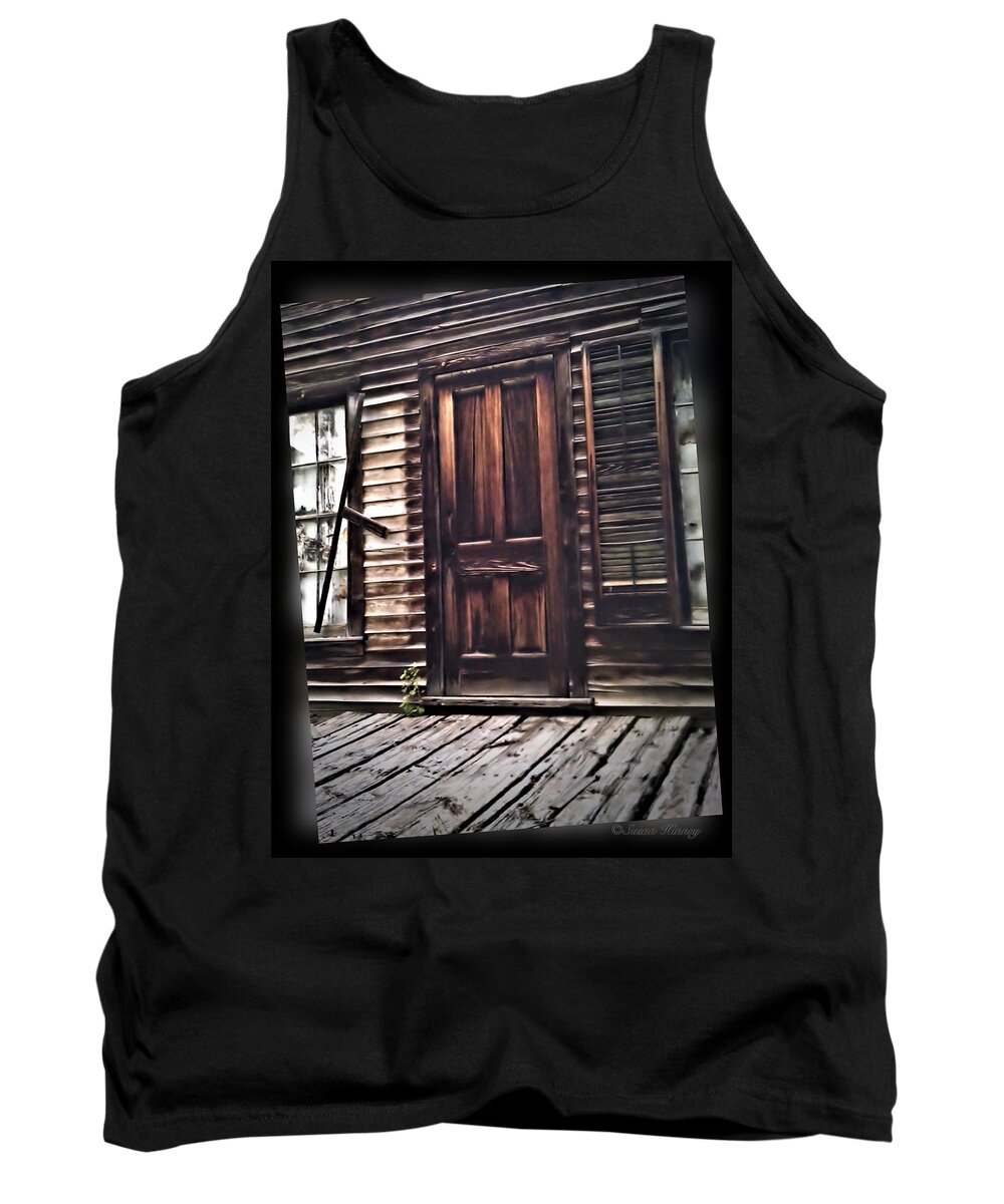 Ghost Town Tank Top featuring the photograph Virginia City Ghost Town Door I by Susan Kinney