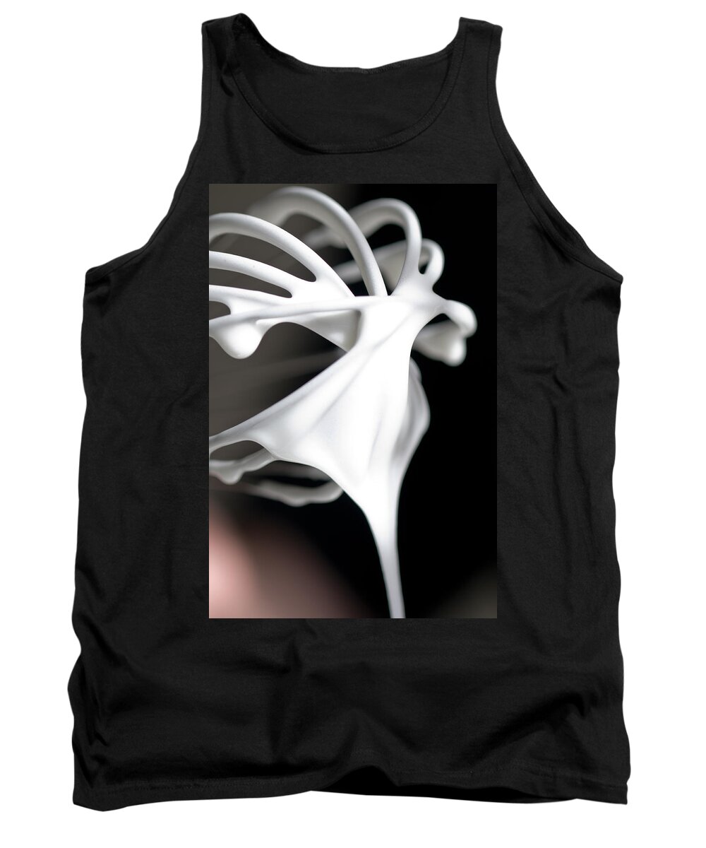 Bakery Tank Top featuring the photograph Whisk with creamy egg white close up by U Schade
