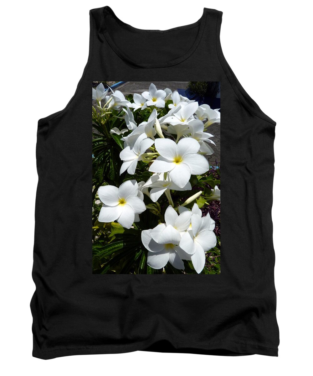 Flower Tank Top featuring the photograph White Tropical Flowers by Carla Parris