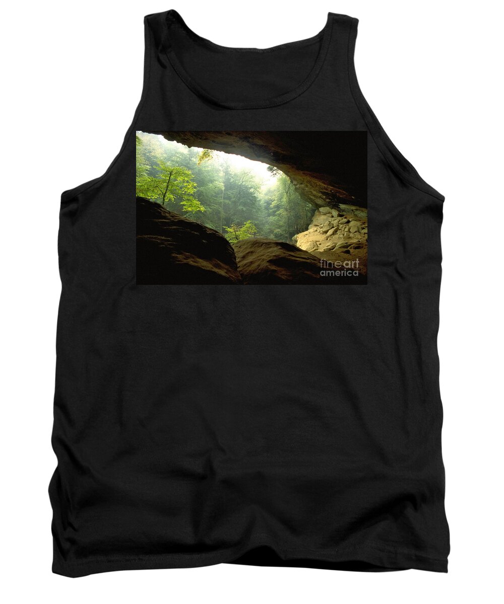 Forest Tank Top featuring the photograph Cave Entrance in Ohio by Sven Brogren
