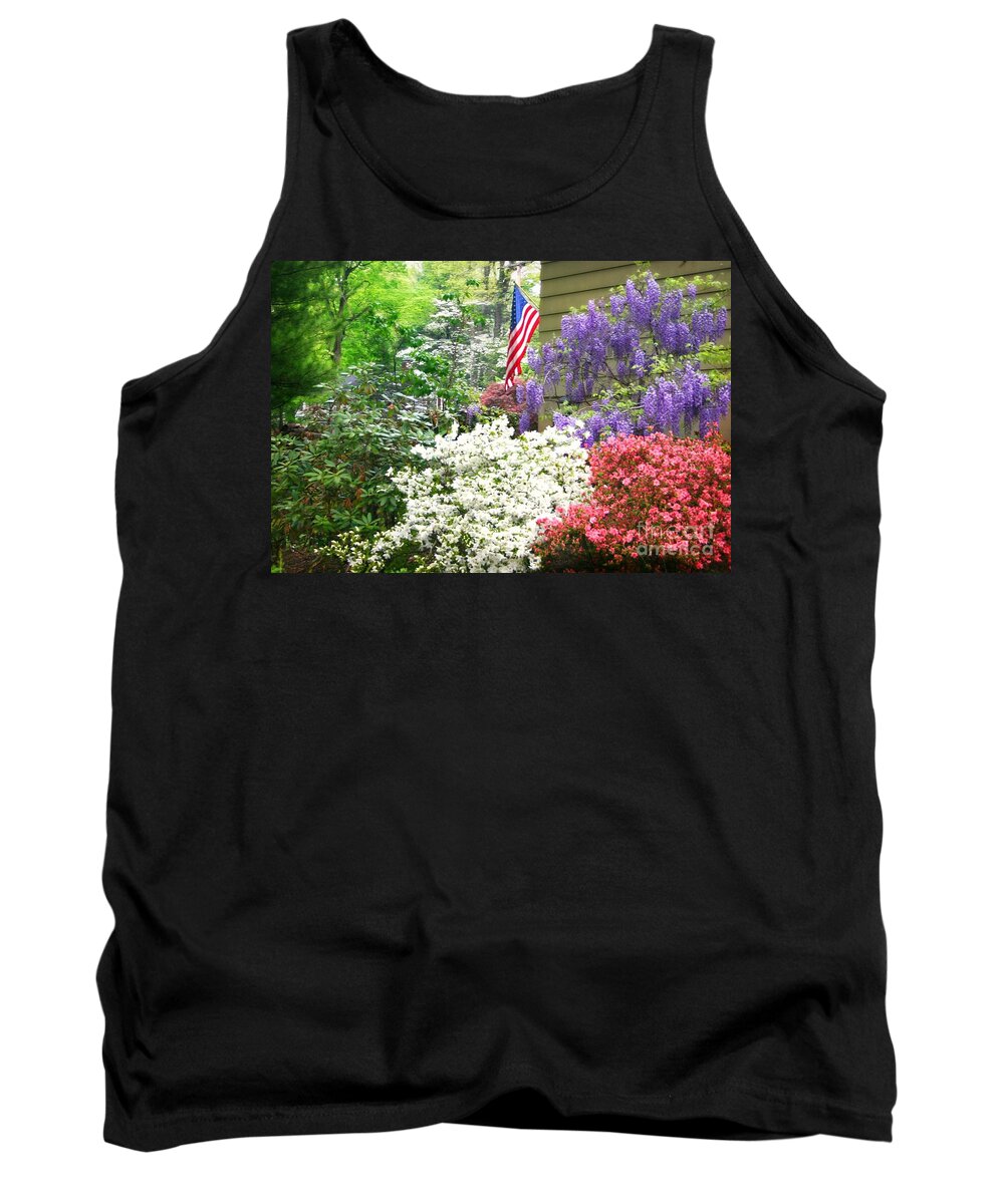 Freedom And Flowers Tank Top featuring the photograph Freedom And Flowers #1 by Beth Ferris Sale