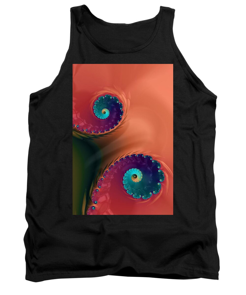 Fractal Art Tank Top featuring the Life's Paths #1 by Bonnie Bruno