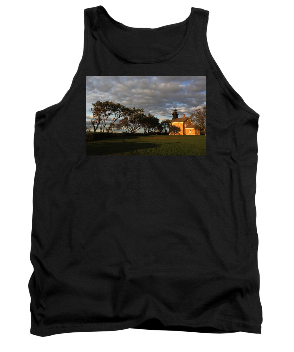 Old Field Point Lighthouse Tank Top featuring the photograph Lighthouse Old Field Point New York #1 by Bob Savage