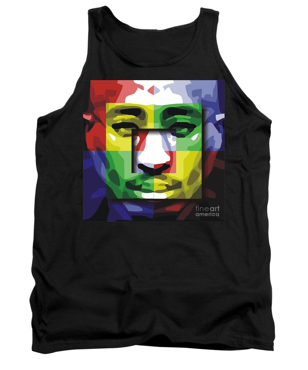 Portraits Tank Top featuring the digital art Tupac Squared by Walter Neal