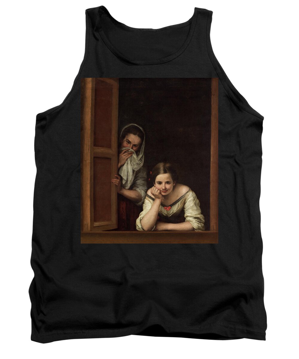Spanish Painters Tank Top featuring the painting Two Women at a Window, between circa 1665-1675 by Bartolome Esteban Murillo