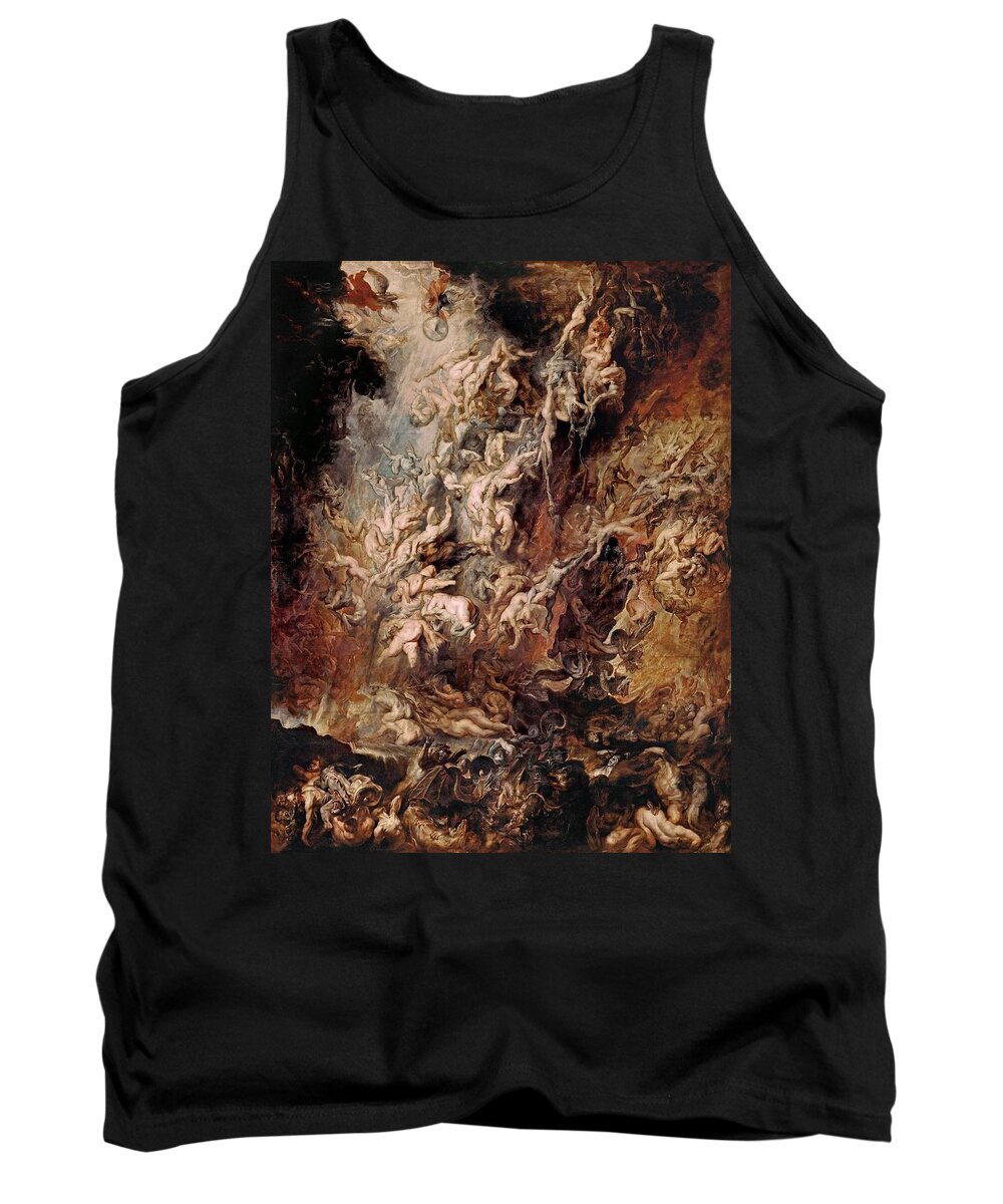 Fall Tank Top featuring the painting The Fall Of The Damned by Troy Caperton