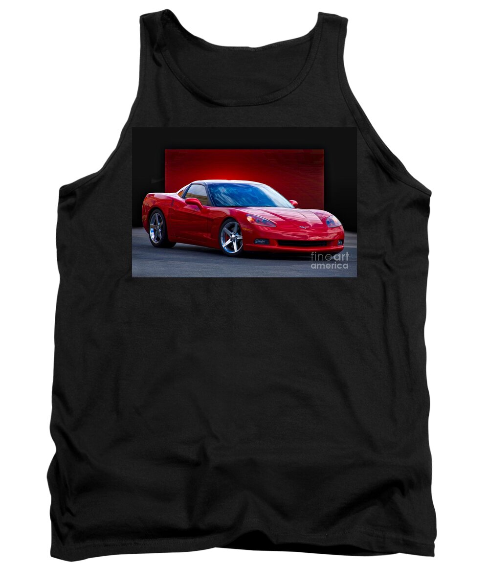 Auto Tank Top featuring the photograph 2005 Corvette C6 Coupe by Dave Koontz