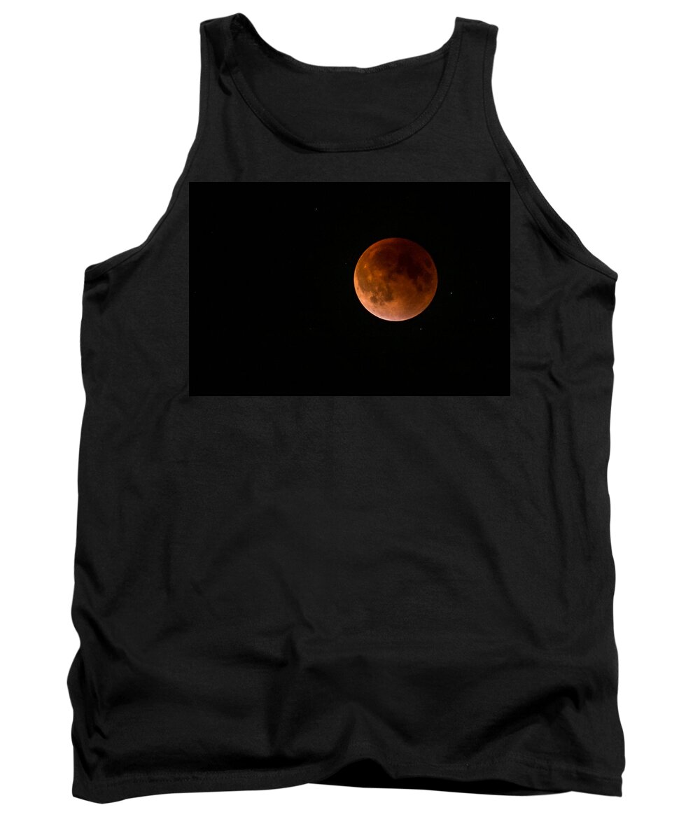 Terry D Photography Tank Top featuring the photograph 2015 Blood Harvest Supermoon Eclipse by Terry DeLuco