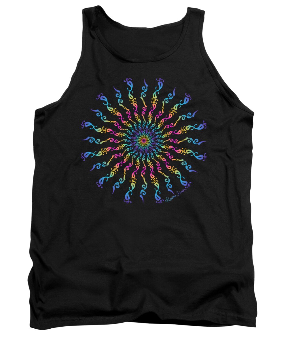 Spiral Tank Top featuring the digital art 30 Degrees of Separation by Heather Schaefer