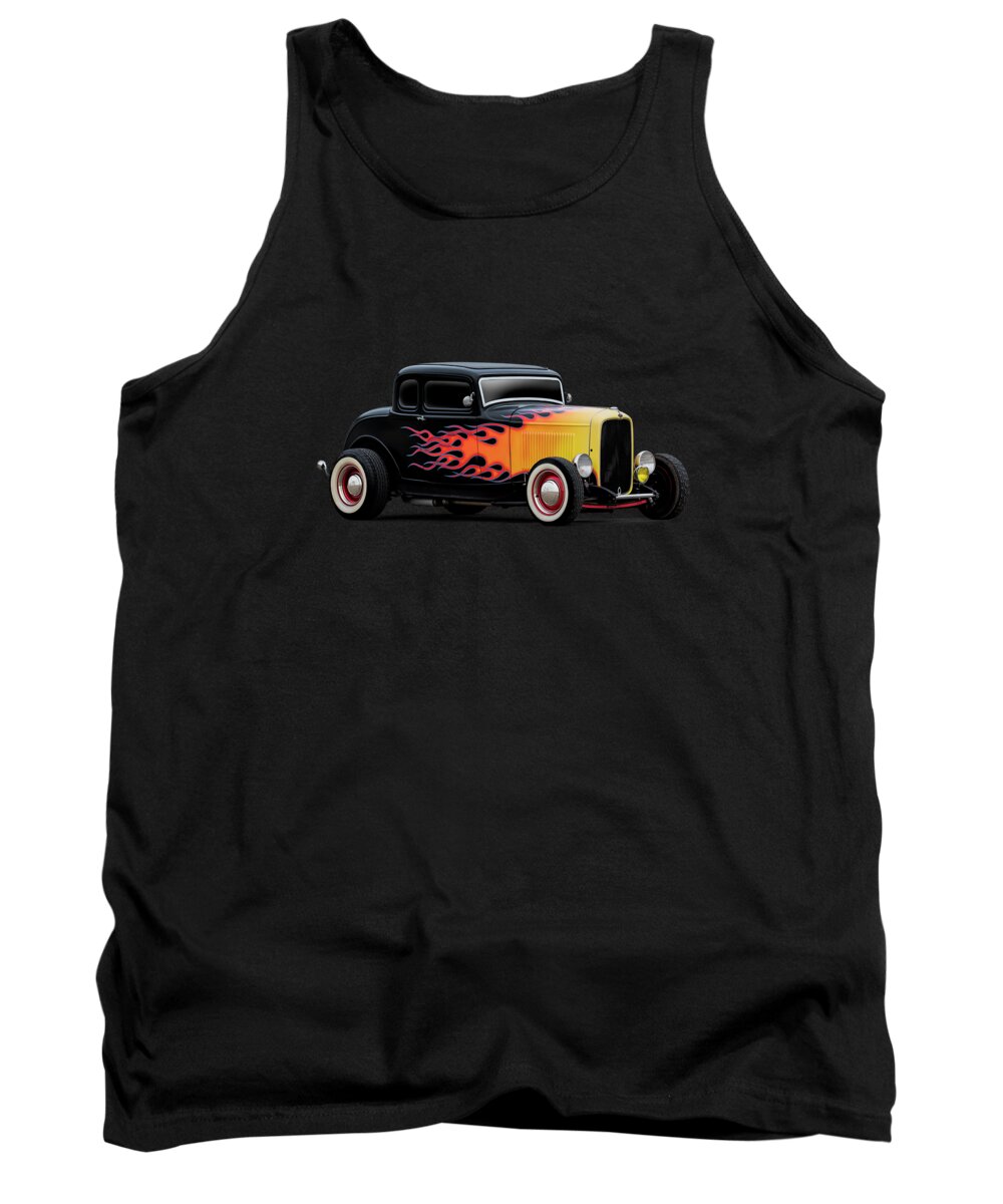 Vintage Tank Top featuring the digital art 32 Ford Five-Window by Douglas Pittman