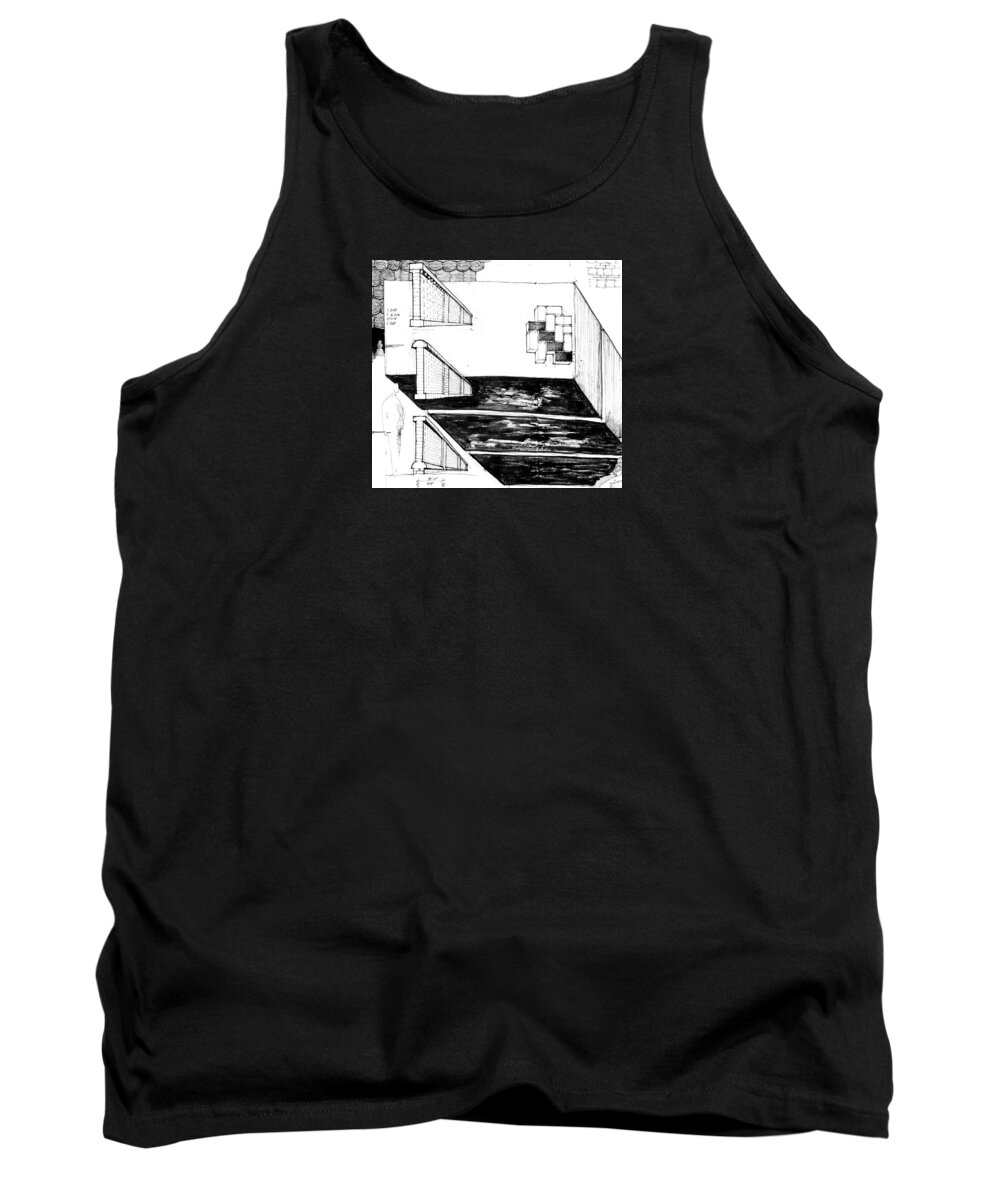 Hungary Tank Top featuring the drawing 6.23.Hungary-3-detail-e by Charlie Szoradi